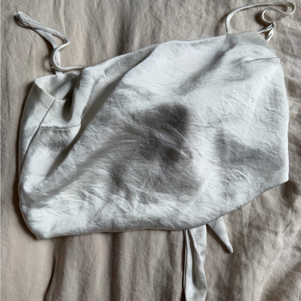 Aritzia Cream Satin Tieback Tank